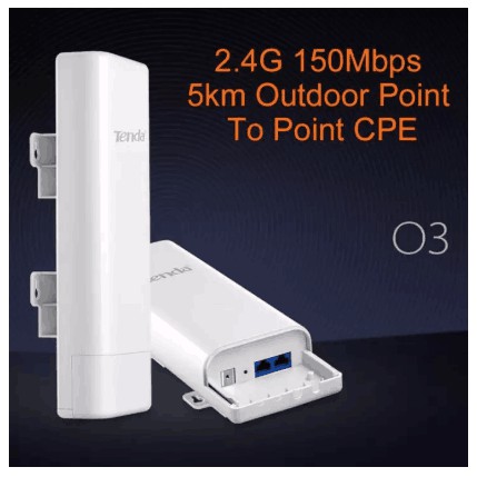 tenda o3 wireless 5km point to point outdoor cpe | shopee