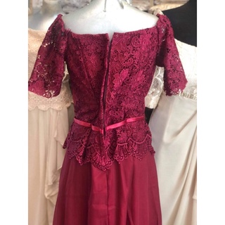 maroon gown for ninang