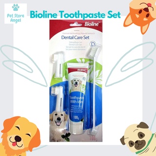All in One Dog Toothpaste Set Bioline Dental Care for pet Dogs Dog Toothbrush