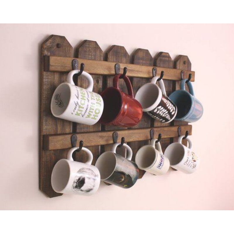 Coffee Mug Holder Wall Hanging Rack 8 Mugs Capacity Ee Philippines - Coffee Mug Holder Wall Hanging