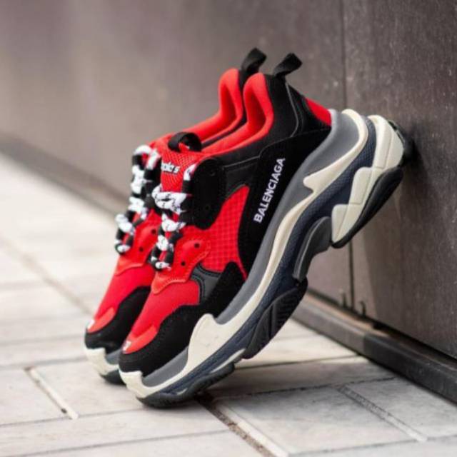 balenciaga red and black shoes