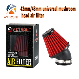 50mm Motorcycle Air Filter Red Performance Mushroom Style High Flow Bent Neck 