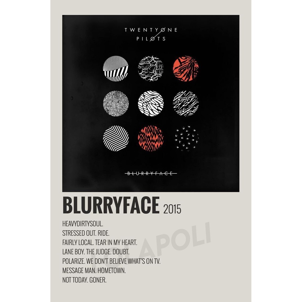 Art Carton 260gsm Glossy Twenty One Pilots Blurryface Album Cover