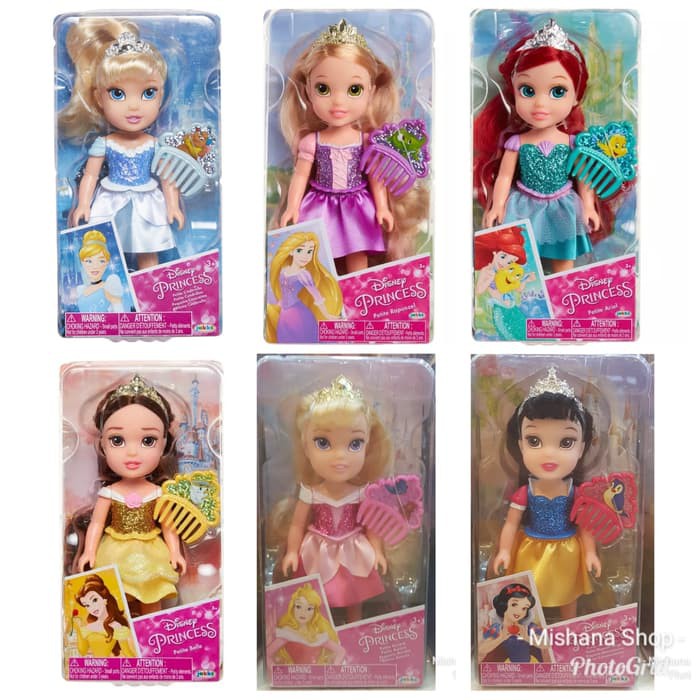 Disney Princess Dolls Jasmine Ariel Aurora Belle Cinderella Rapunzel New Petite 