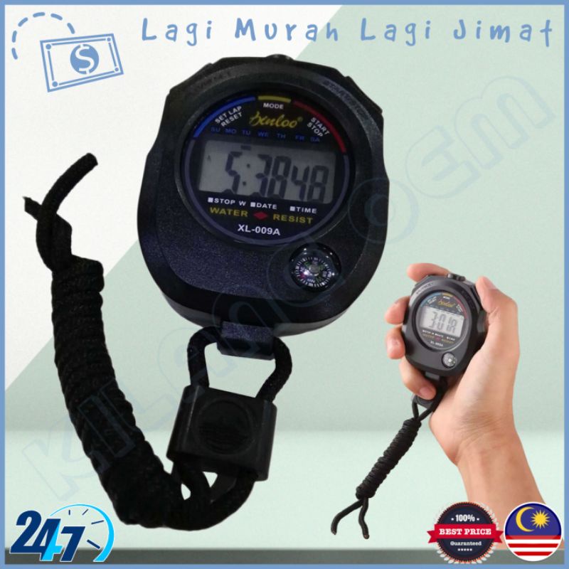 Stopwatch Jam Kira Masa Chronograph LCD Digital Professional Handheld Sports Timer Stop Watch