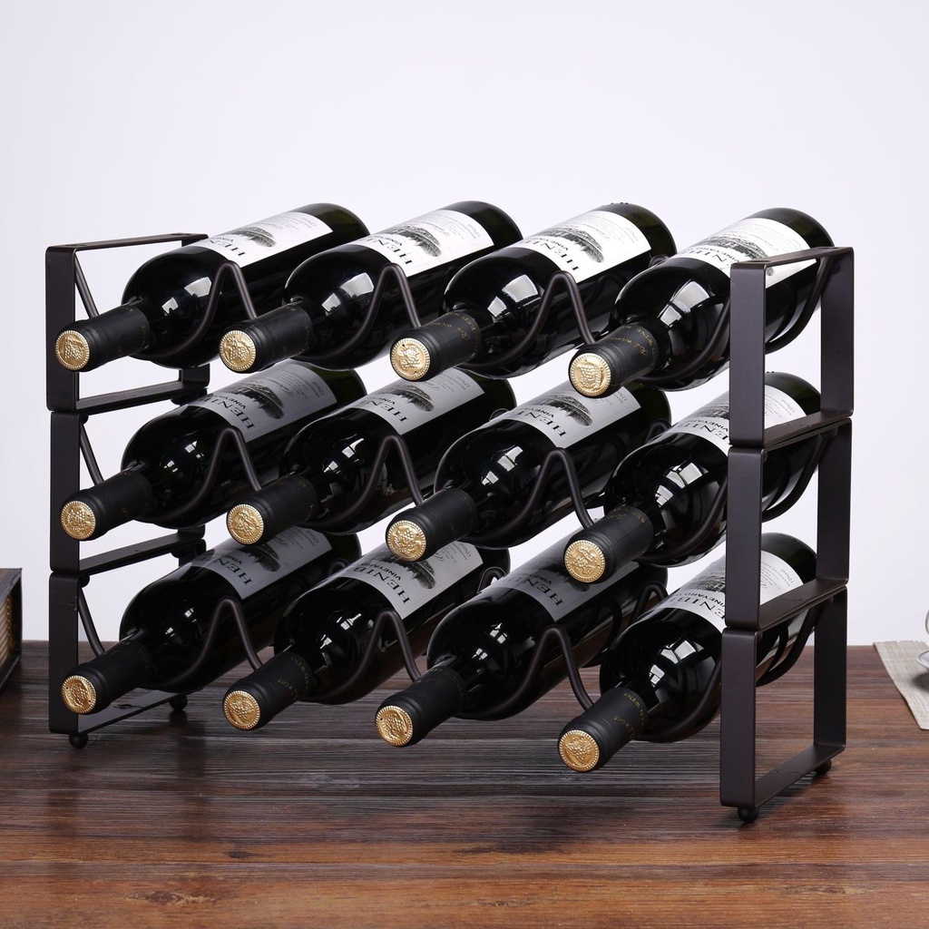 1 PCS Wine Rack Creative Stacking Vintage Wire Wine Display Storage ...