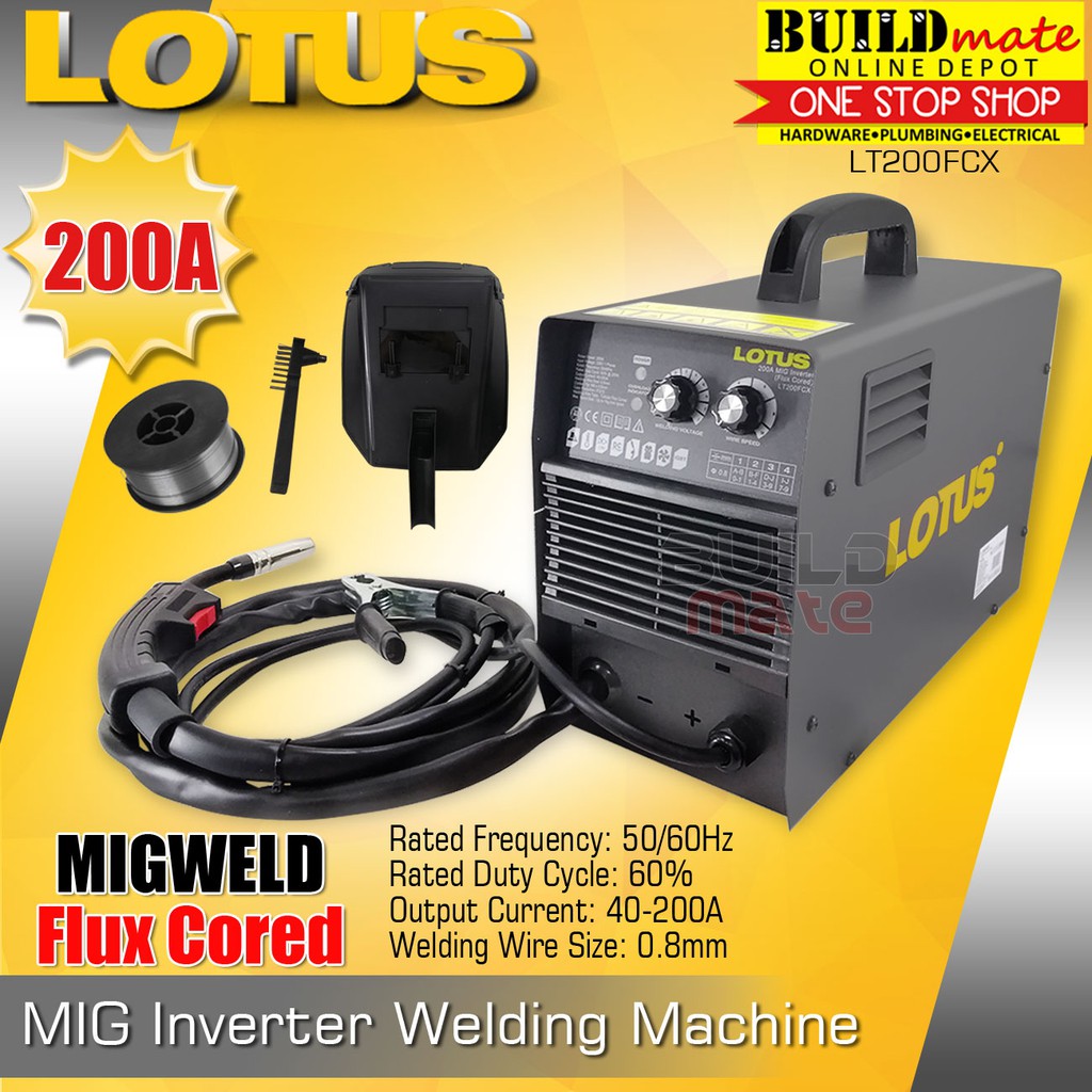 LOTUS 200A MIGWELD Gasless MIG weld Inverter Flux Corded Welding