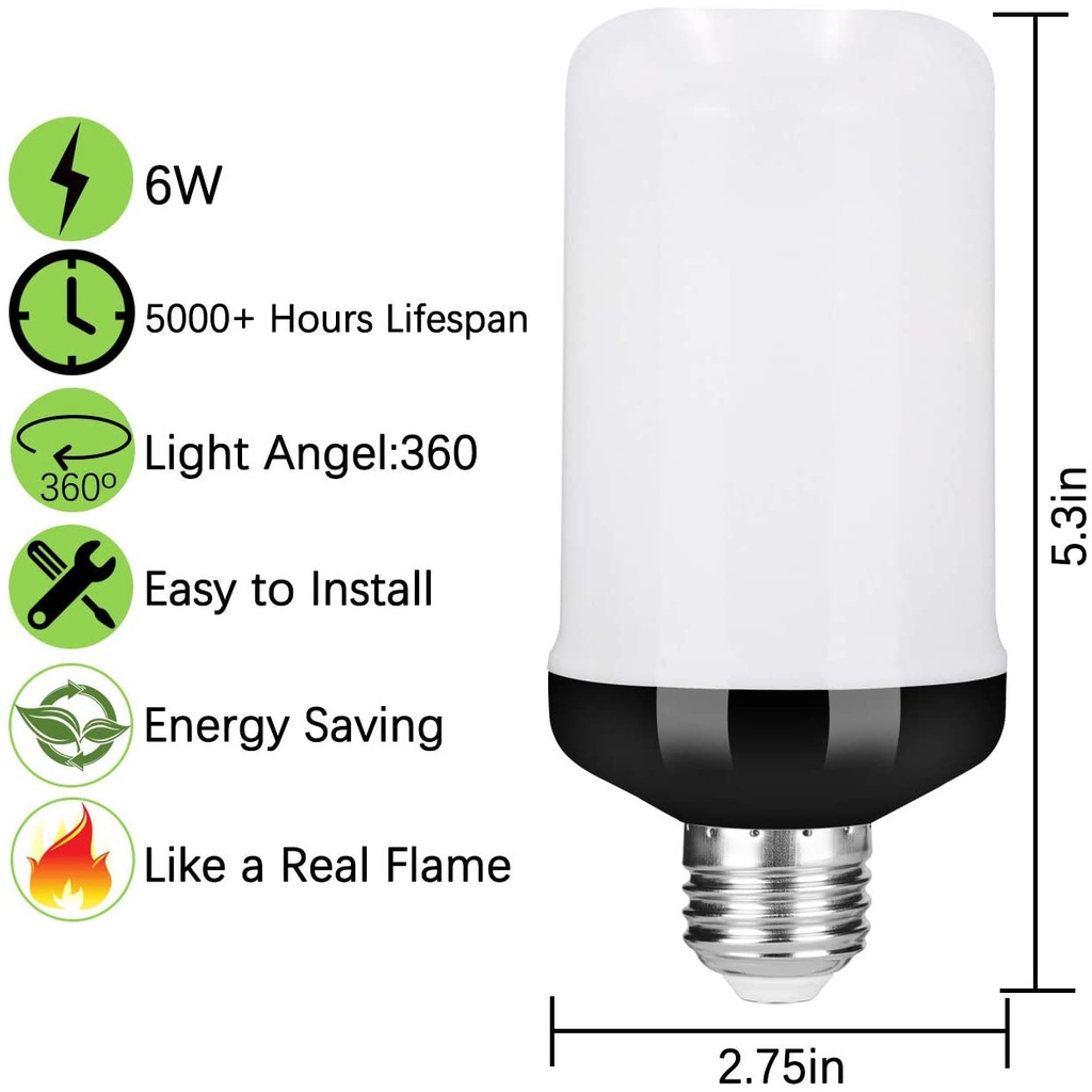 LED Flame Effect Fire Light Bulb Upgraded 4 Modes Flickering Fire E27 Base Flame  Bulb with Upside Down Effect | Shopee Philippines