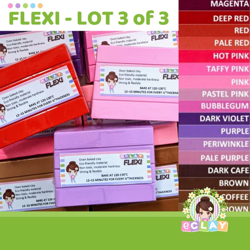 60G or 120G eCLAY FLEXI polymer clay (LOT 3) Shopee Philippines
