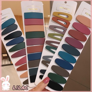LILAC 10PCS/Set Hair Accessories Hair Clips Candy Color Barrettes Hairgrip Headwear Hollow Matte Geometric Womens Girls HairPins #1