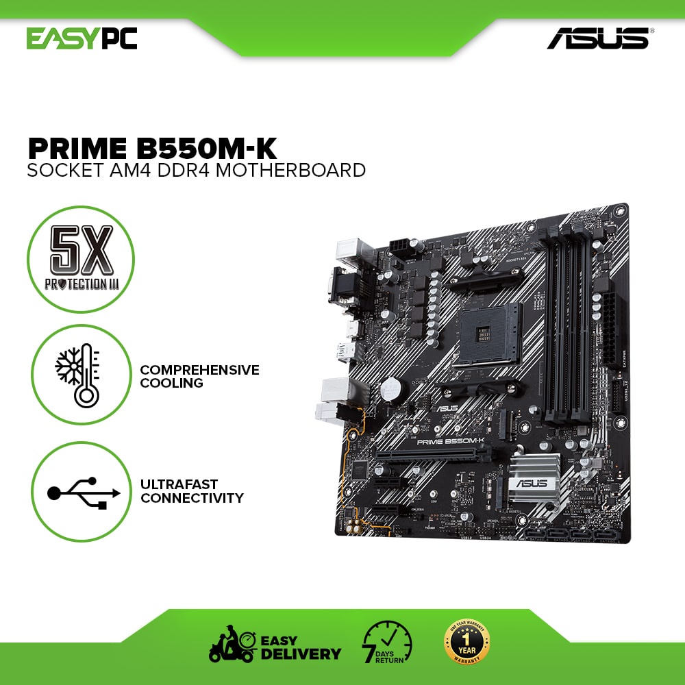 Asus Prime B550MK Socket Am4 Ddr4 Motherboard, AMD AM4 Socket for AMD