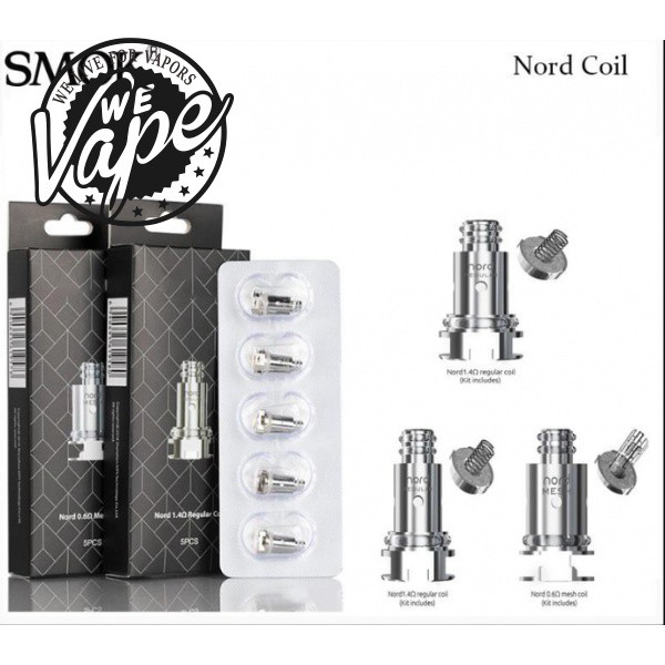 Smok Nord Mesh 0 6 Mesh 0 8 Mtl Regular 1 4 Ceramic 1 4 Occ Coils 5 Coils In Each Pack 100 254