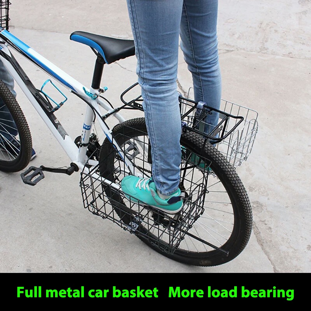 [3 days delivery+COD] Folding Bike Detchable Basket up to 44 lbs(20KG) Bike Handlebar Front Basket #2