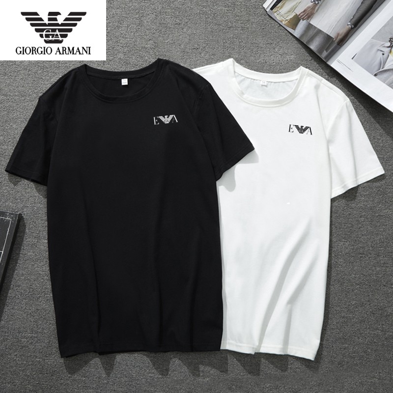 XS-5XL Armani Couple T-Shirt Women T-shirt Men Shirt Tee Summer Short  Sleeve Round Neck Plain Tee | Shopee Philippines