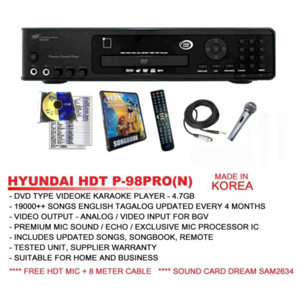 Hyundai HDT P98PRO(n) Karaoke System + DVD + Songbook Shopee Philippines