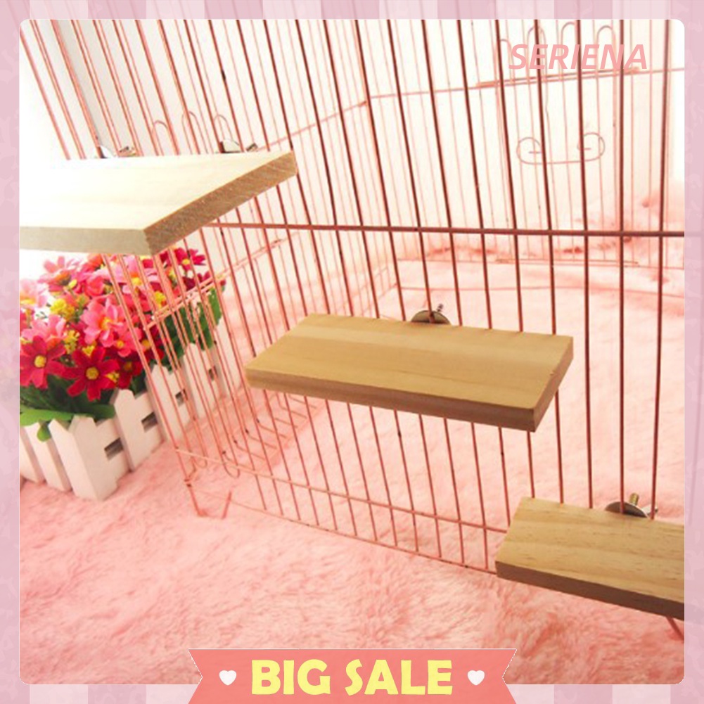 Wooden Stand Platform Pet Parrot Hamster Perches Paw Grinding Springboard #3