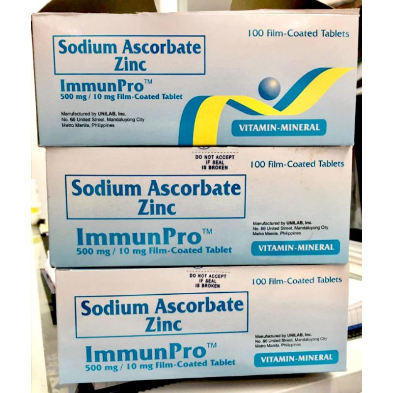 ImmunPro (Sodium Ascorbate + Zinc) 500mg/10mg Tablet 100's Shopee
