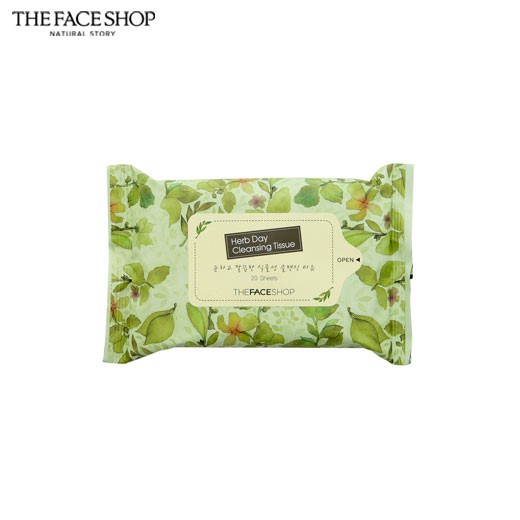 The Face Shop Herb Day Cleansing Tissue (20 sheets) Shopee Philippines