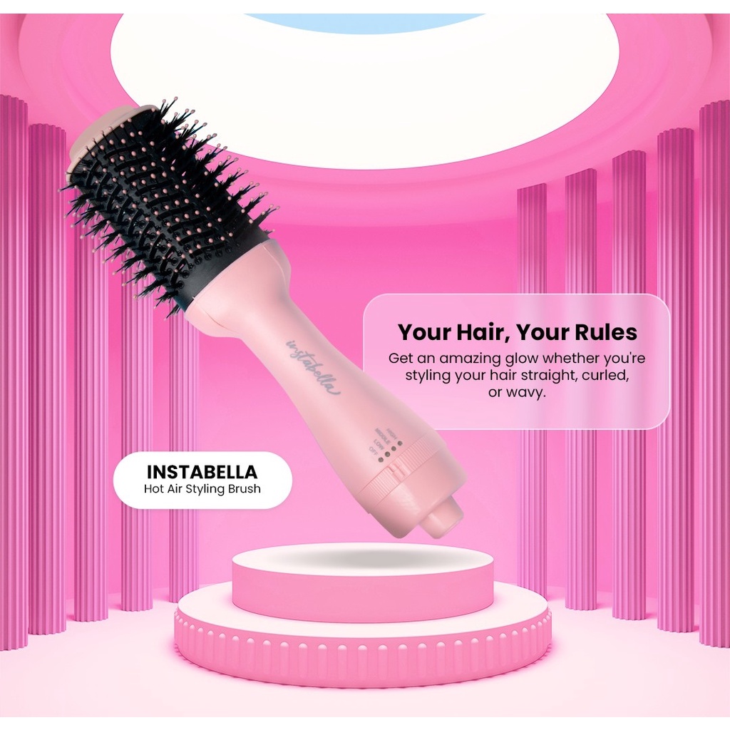 INSTABELLA 1-Step Easy Hot Air Brush, Hair Dryer Volumizer, Electric Blow  Dryer Straightener Curler | Shopee Philippines