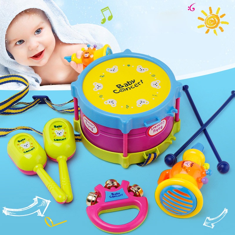 Toddler Concert Drum Set Roll Drum Baby Instrument Band Kit Children ...