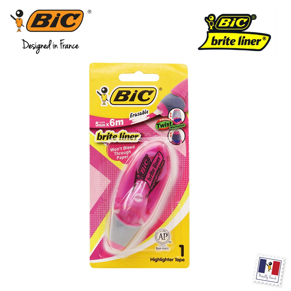 BIC Briteliner Highlighter Tape 5mm x 6 meters [Pink] Shopee Philippines