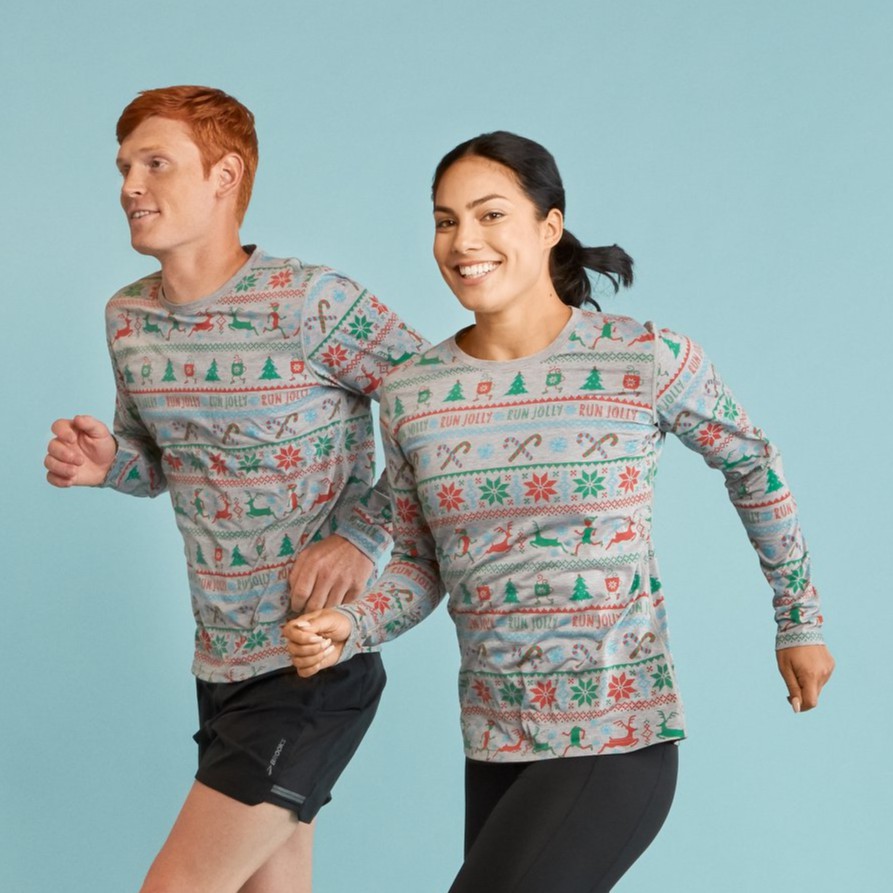 brooks christmas running top