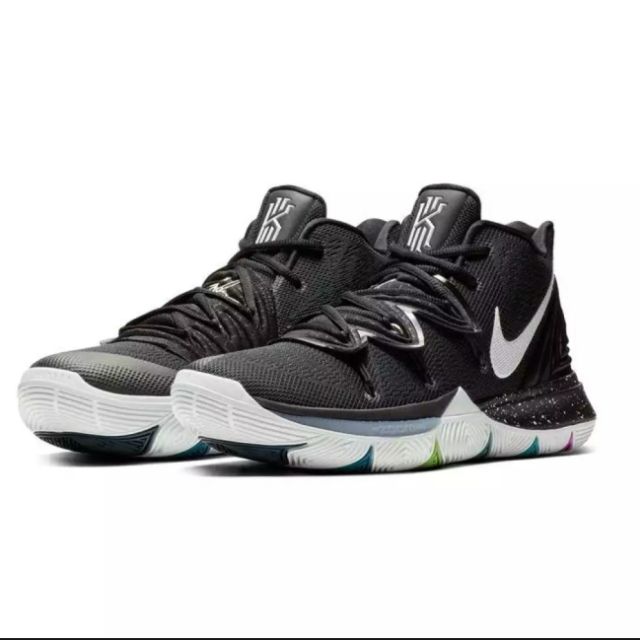 kyrie 5 black white