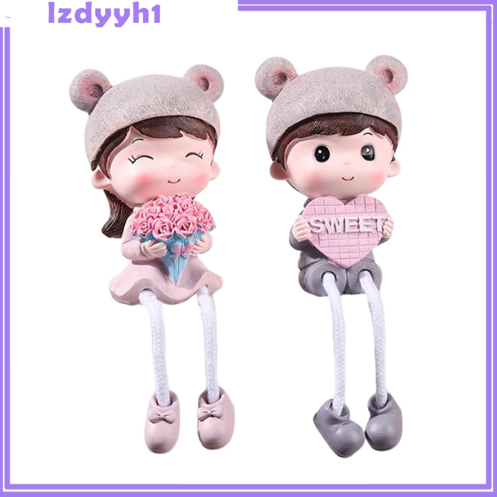 Cartoon Hanging Feet Doll Resin Figurines Home Tabletop Crafts Decoration 