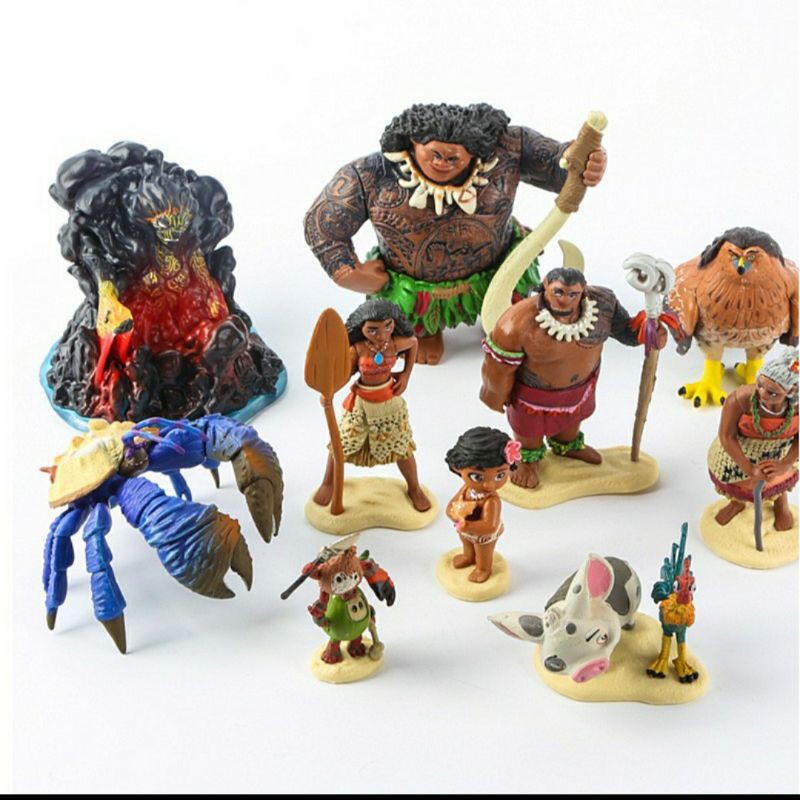 6Pcs Disney Moana Action Figures Doll Kids Figurines Cake Topper Decor Set Toy 