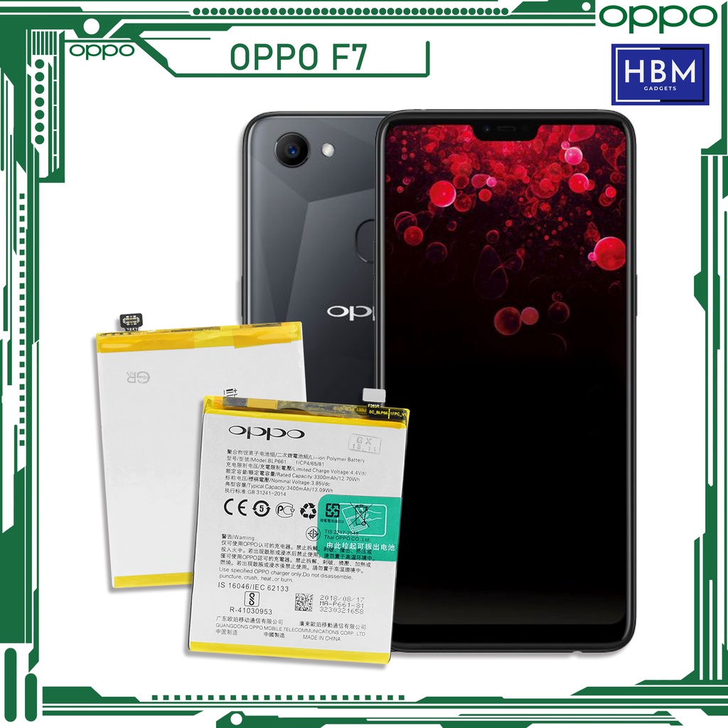 Original Oppo F7 A3 Battery Model Blp661 High Quality 3400mah Original Oppo Battery 0761