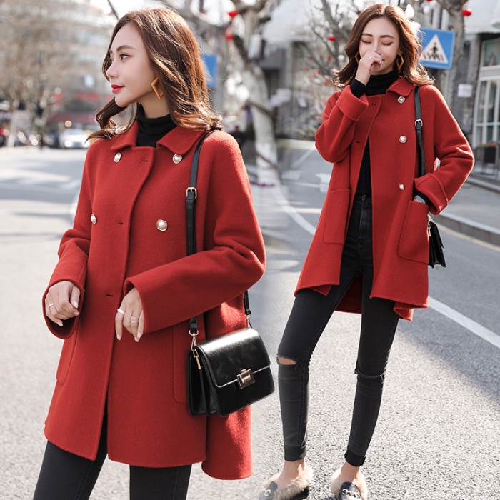 red overcoat women's