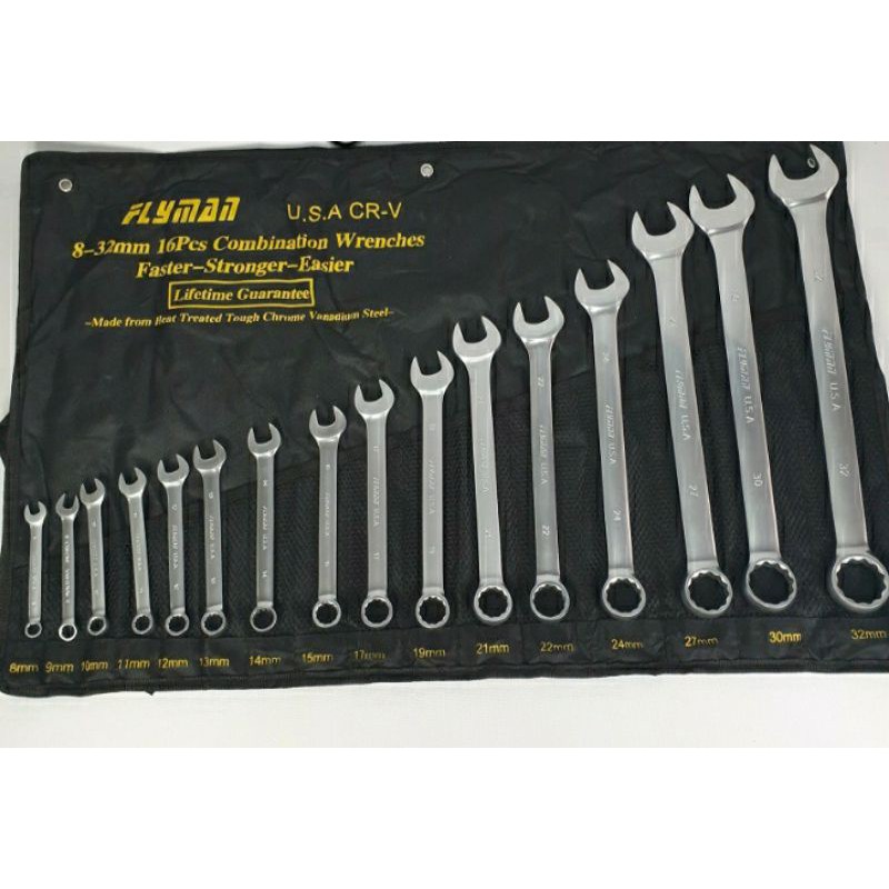 Heavy Duty 16pcs (832mm) Flyman Combination Wrench "Liyabe" Shopee