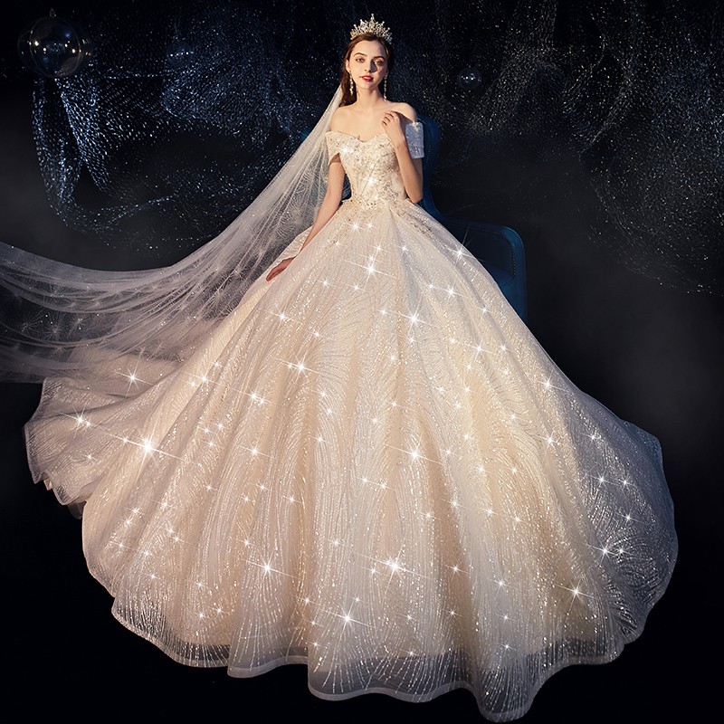 fairy light wedding dress