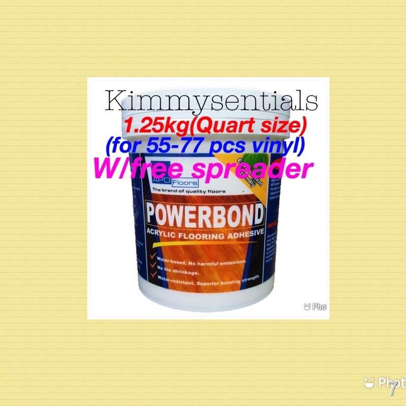 Apo Powerbond Acrylic Flooring Adhesive 1.25kg , vinyl tiles adhesive, with free spreader BeeCost