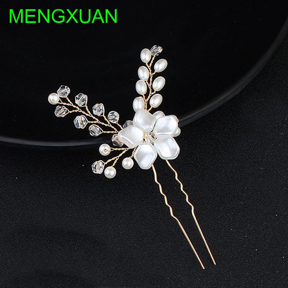 Jewelry Handmade Headdress Pearl Crystal Hair Pins Shopee