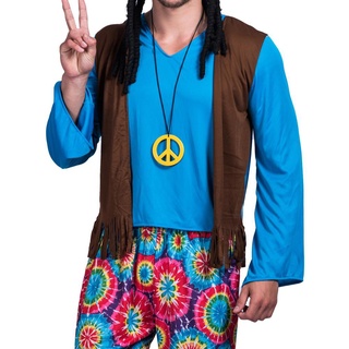 COD Adlut Halloween Costume Men Retro Hippie Love Peace Beatles Cosplay Party Performance Outfit D #4