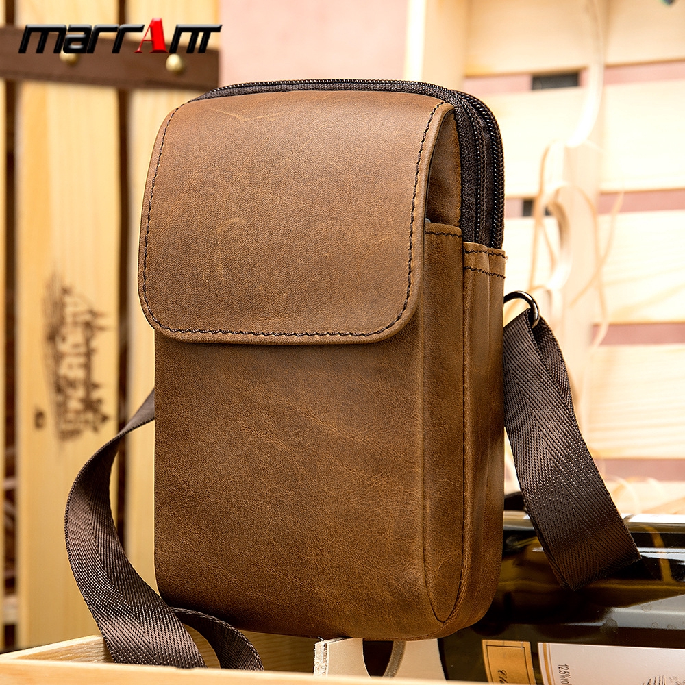 men's small leather messenger bag