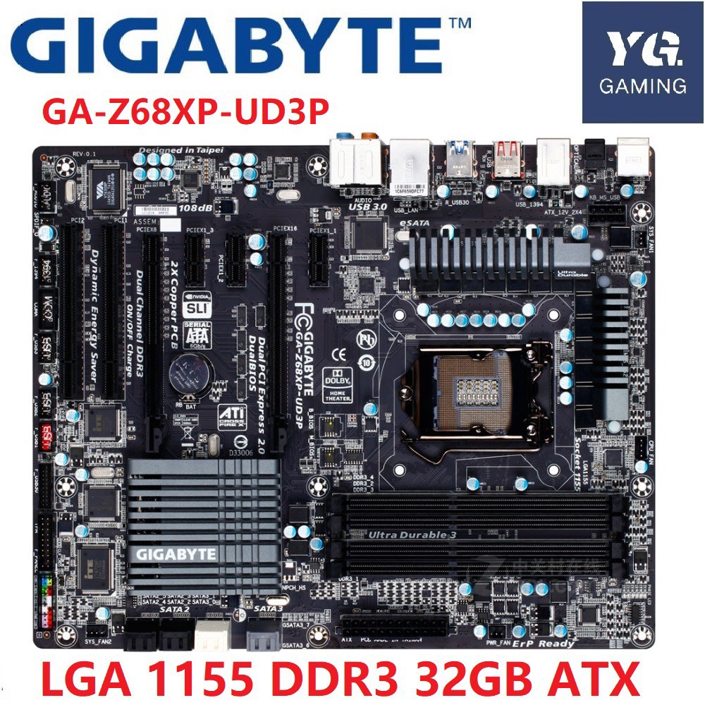 GIGABYTE GAZ68XPUD3P Desktop Motherboard Z68 Socket LGA 1155 DDR3 32G