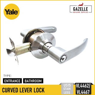 Yale Door Lever Lockset Lock Set Knob Reversible Stainless Entrance ...