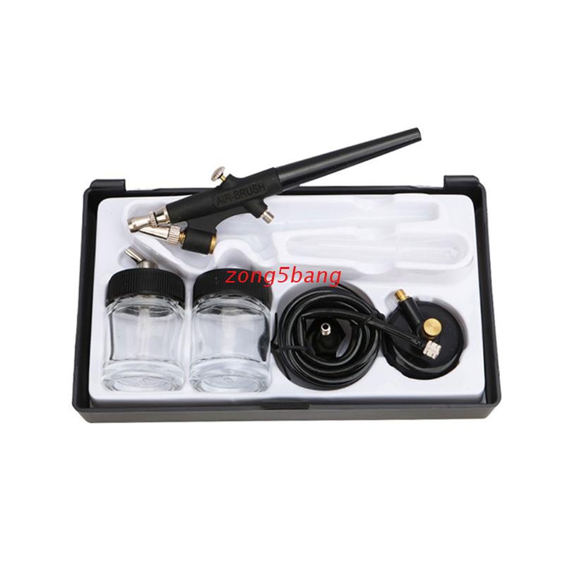 Zone Airbrush Kit Mini Single Action Air Brush Set Siphon Feed 0.8mm