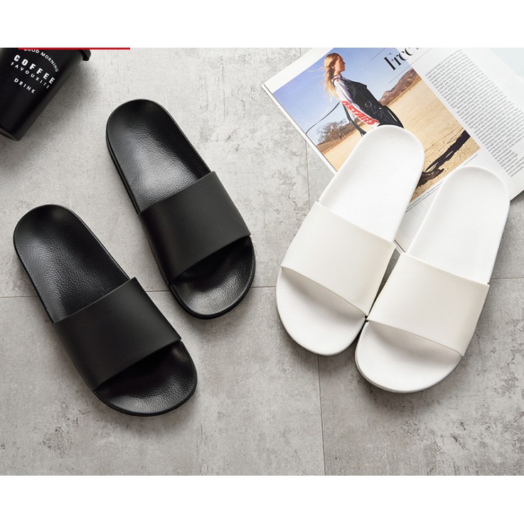 JEIKY Couple's 1pc Classic Rubber Plain Black Sandals Comfort Slippers #SM198 (ADD ONE SIZE) #4