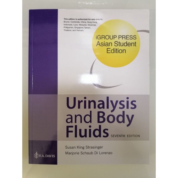 Imported! Urinalysis And Body Fluids 7th Edition By Strasinger, C2021 ...