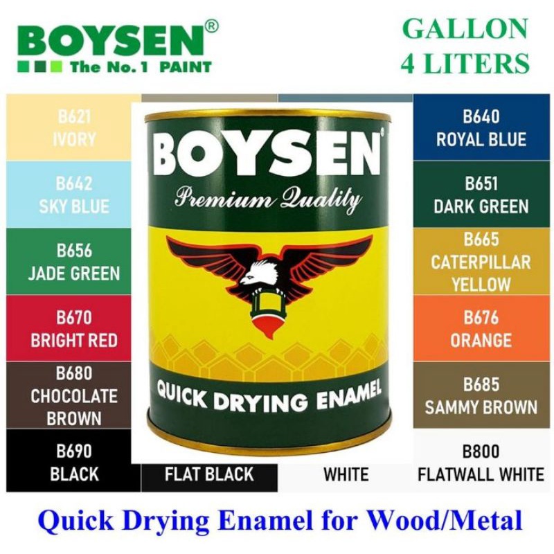 BOYSEN QDE (QUICK DRYING ENAMEL) PINTURA PANG KAHOY | BAKAL 1GALLON ...