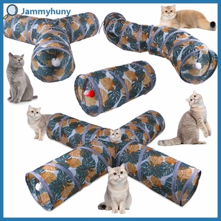 [JAM]  Cat Printed Tunnel Tube Foldable Play Tunnel Toys Funny Training Interactive Drill Bucket Pet Supplies