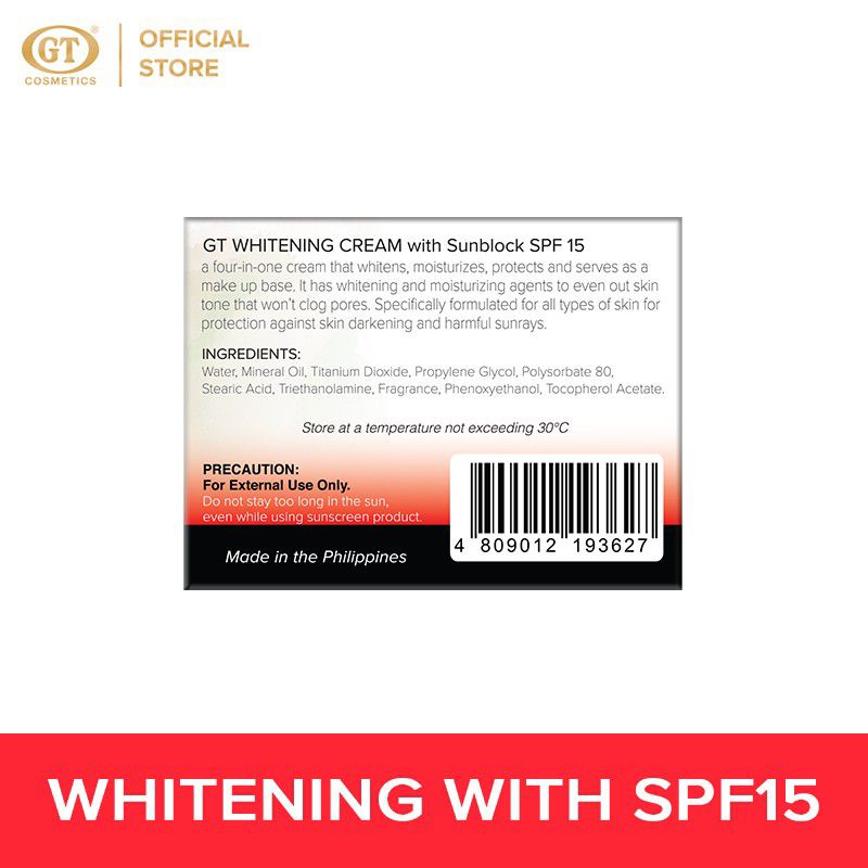 GT Whitening Cream with SPF15 20 Grams