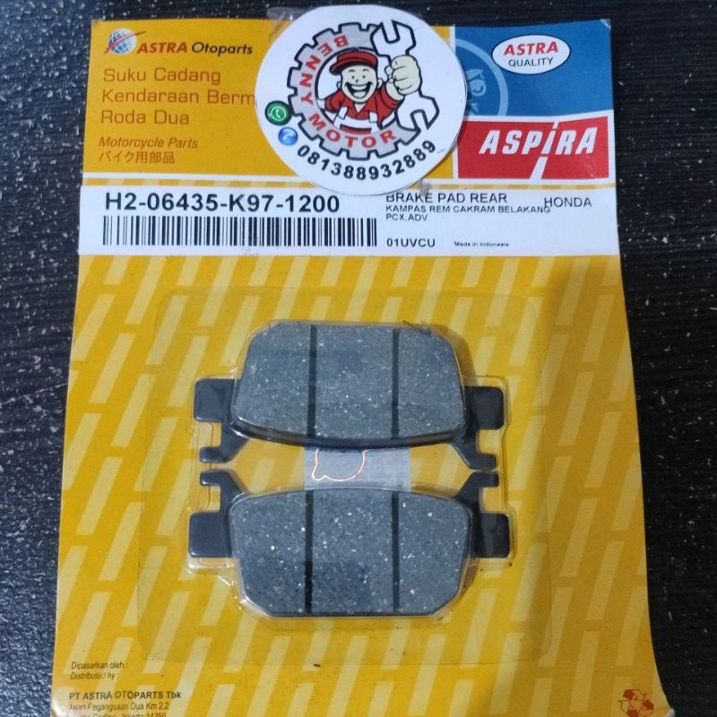 Pcx150 Rear Disc Brake Pads, PCX160, ADV ASPIRA ORI / Original Shopee