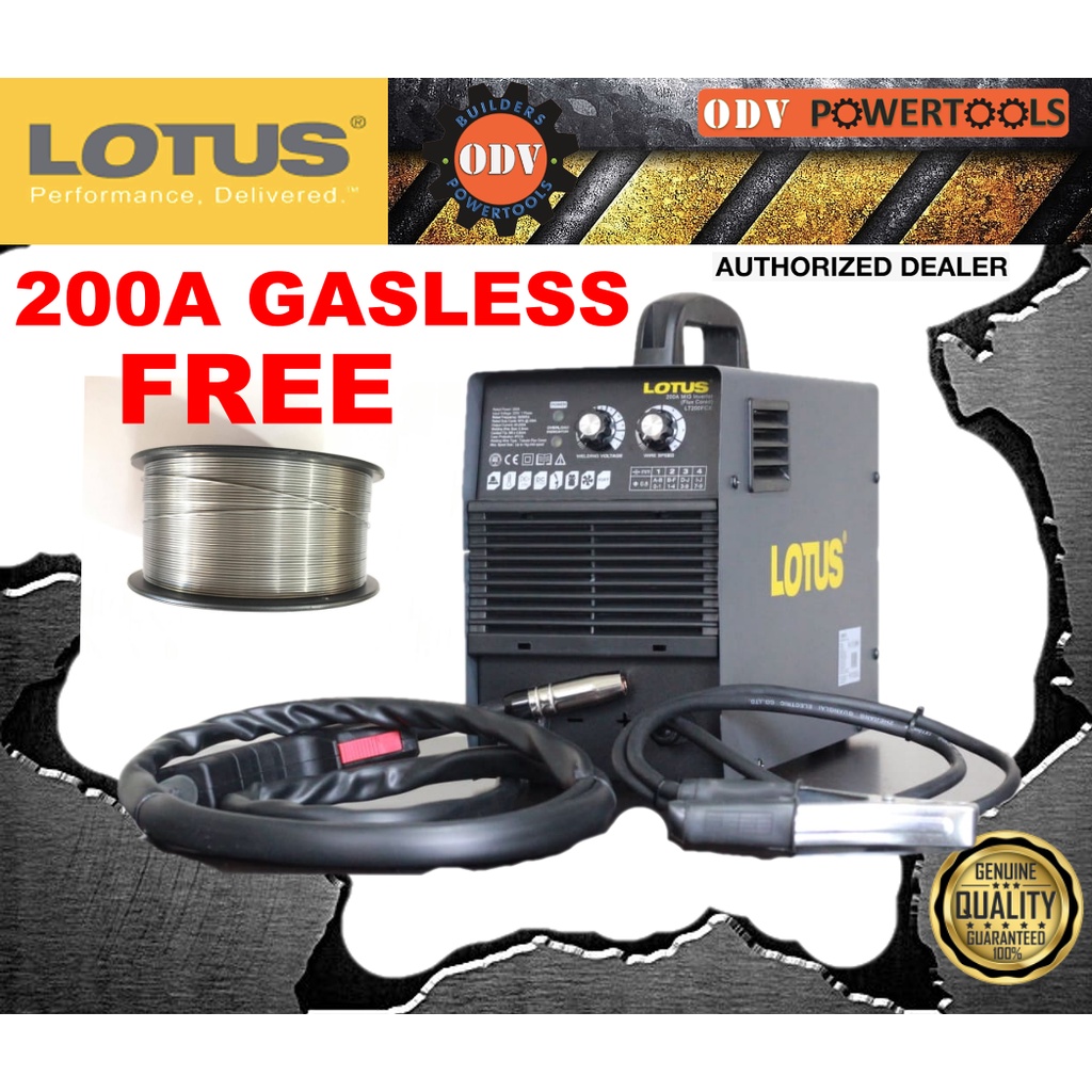 LOTUS Original 200A MIGWELD GASLESS MIG INVERTER Flux Corded Welding