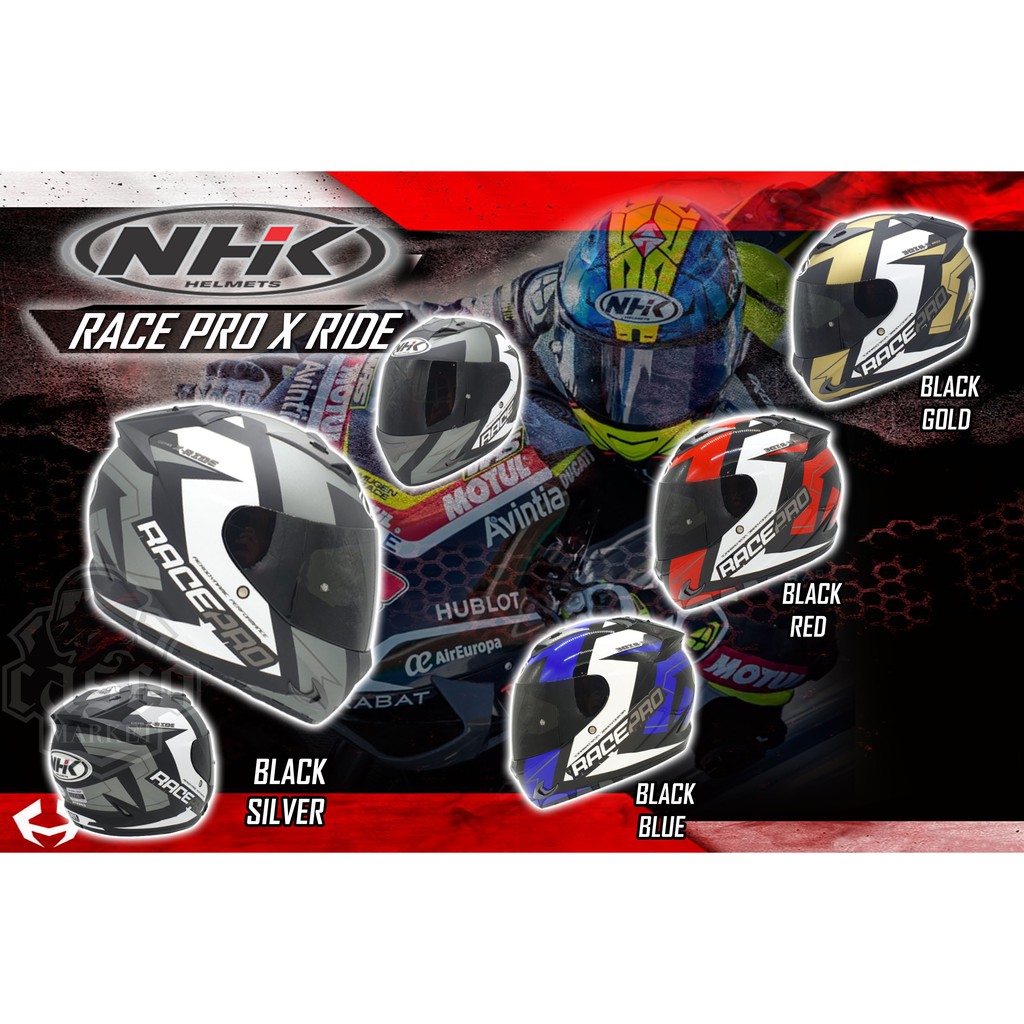 Nhk Race Pro X Ride Gold Matte Black Helmet Shopee Philippines