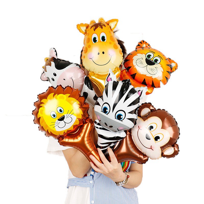 Cheap Cute Balloon Animal Head Theme Foil Helium Balloons Jungle Party 