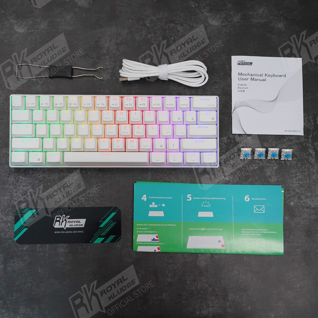 Rk61 Hot Swappable Mechanical Gaming Keyboard Compact 61 Keys Wireless Keyboard Bluetooth 2 4ghz Thr Shopee Philippines